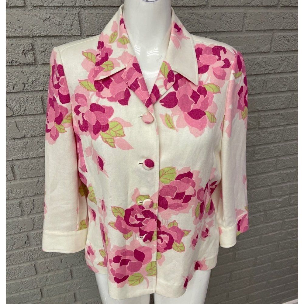 Emma James Long Sleeve Floral Blazer Size 8